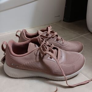 Skechers Women's Dusty Pink Knit Sneakers